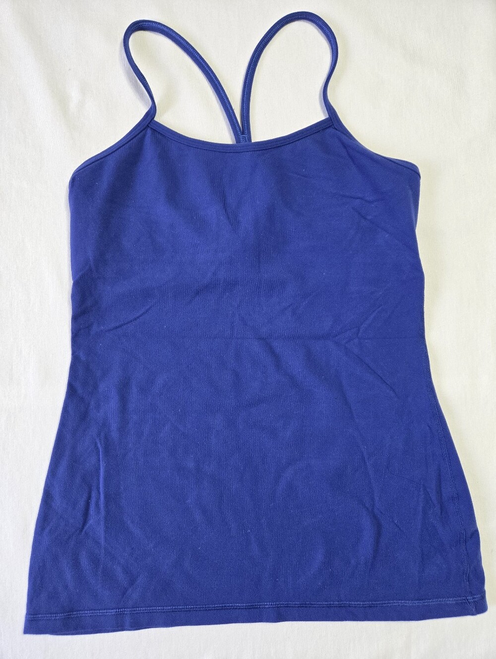 Lululemon Power Y Tank Blue Purple Racerback Shelf Bra Fitted sz 8